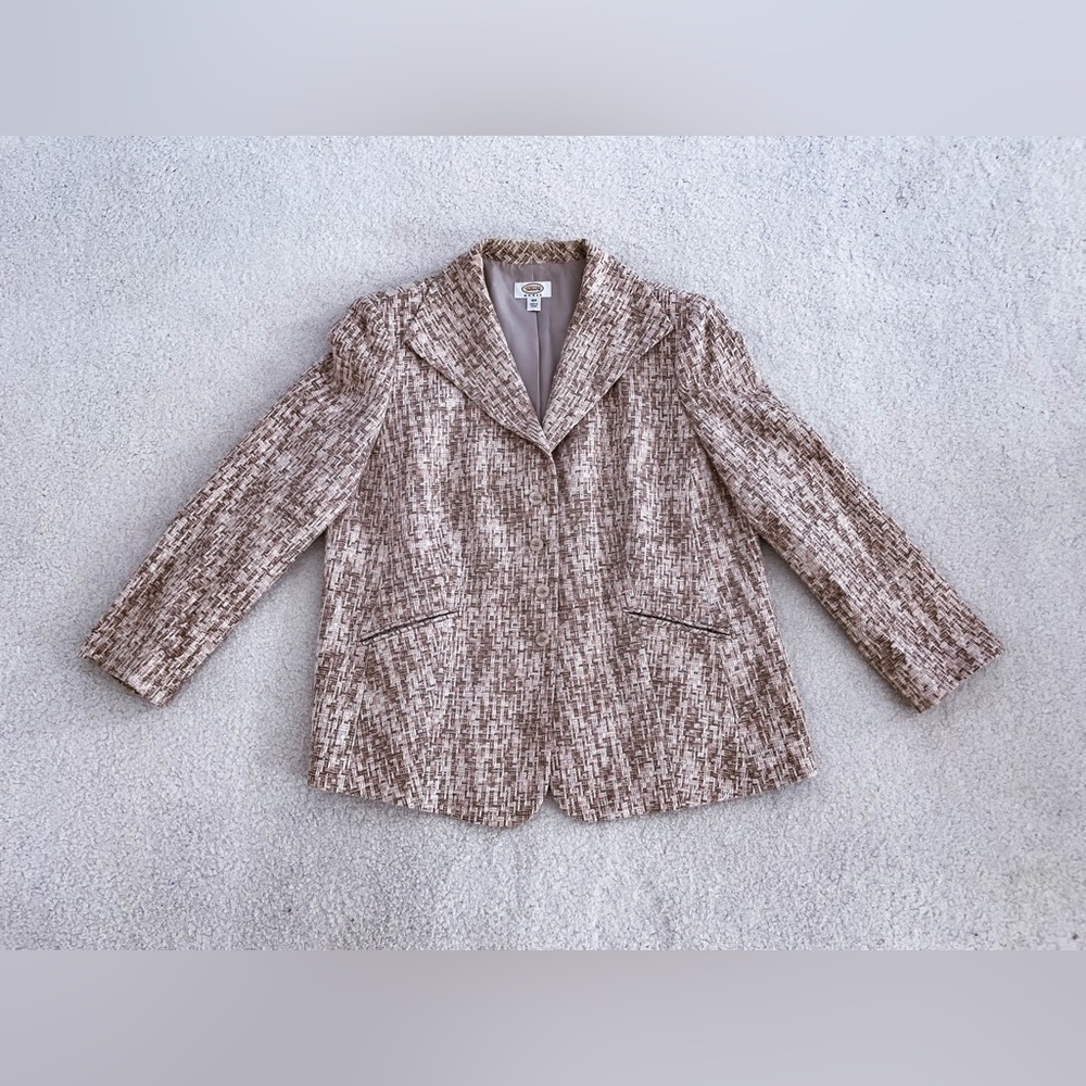 Talbots cotton and silk weave blazer jacket